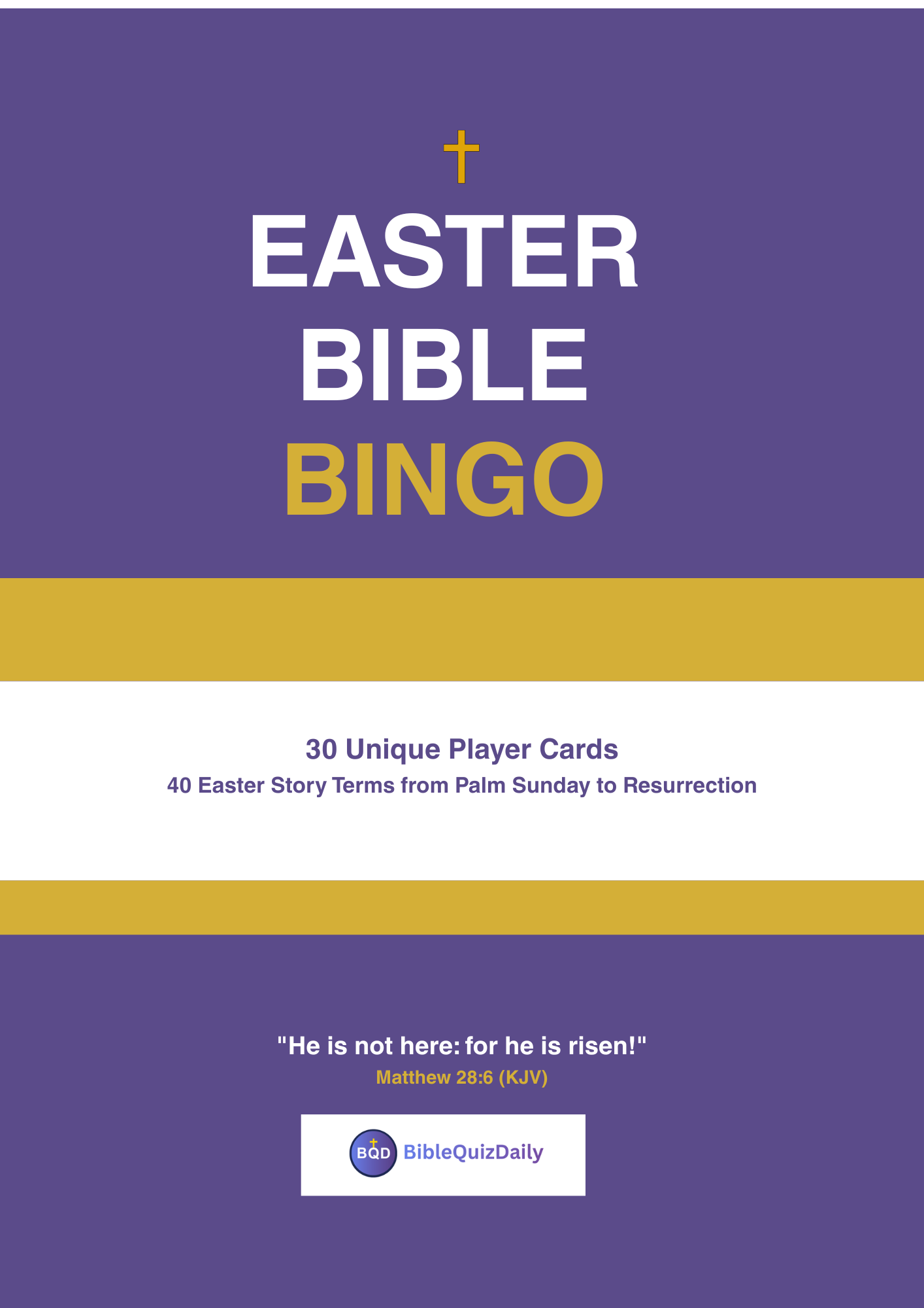 Easter Bible BINGO printable